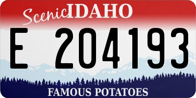 ID license plate E204193