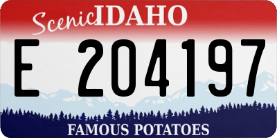ID license plate E204197