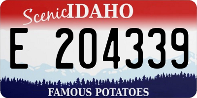 ID license plate E204339