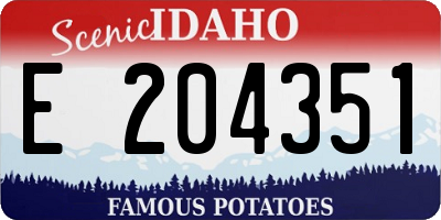 ID license plate E204351
