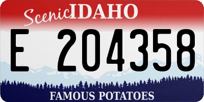 ID license plate E204358