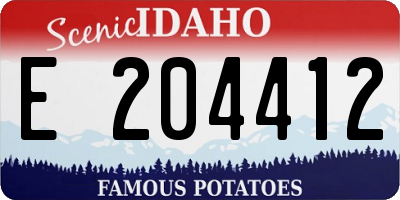 ID license plate E204412