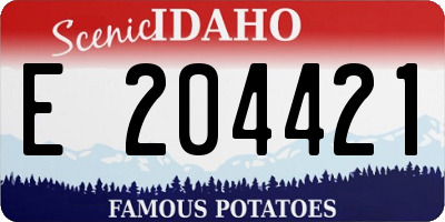 ID license plate E204421