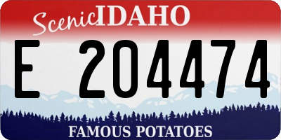 ID license plate E204474