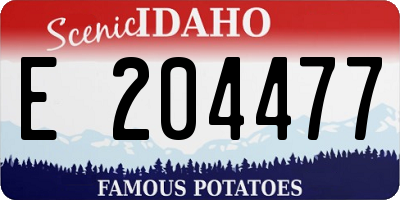 ID license plate E204477