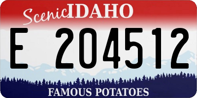 ID license plate E204512