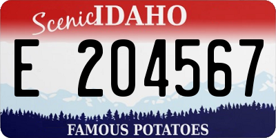 ID license plate E204567