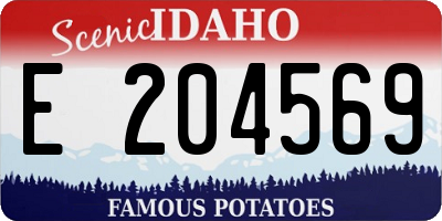ID license plate E204569