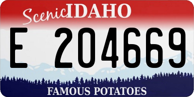ID license plate E204669