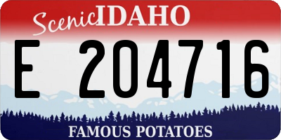 ID license plate E204716