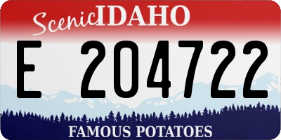 ID license plate E204722