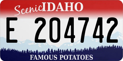 ID license plate E204742