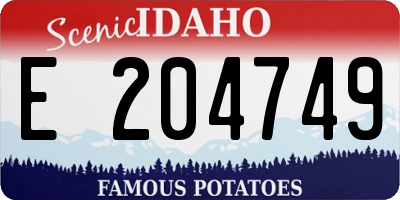 ID license plate E204749