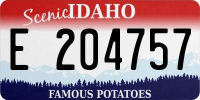 ID license plate E204757