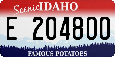 ID license plate E204800