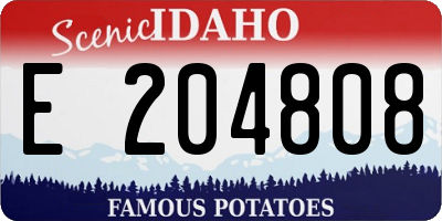 ID license plate E204808