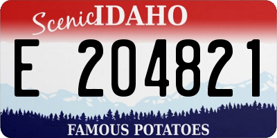 ID license plate E204821