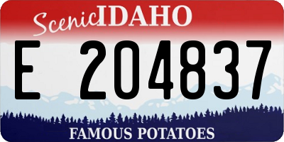 ID license plate E204837