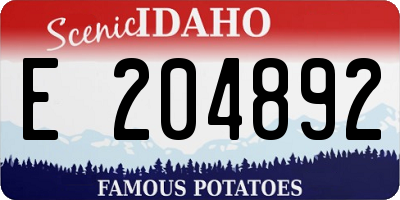 ID license plate E204892