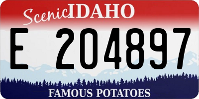 ID license plate E204897