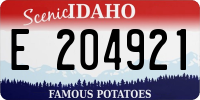 ID license plate E204921