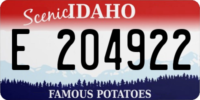 ID license plate E204922