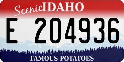 ID license plate E204936