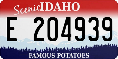ID license plate E204939