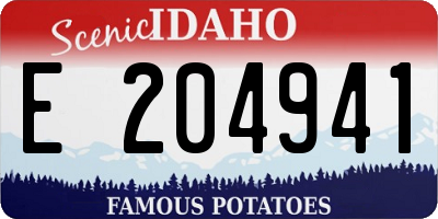 ID license plate E204941