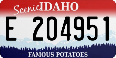 ID license plate E204951
