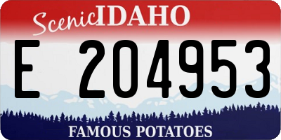 ID license plate E204953