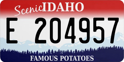 ID license plate E204957