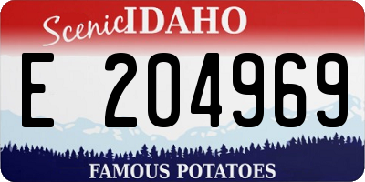 ID license plate E204969