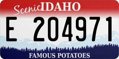 ID license plate E204971