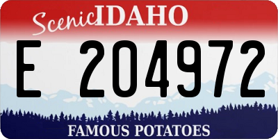ID license plate E204972