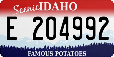 ID license plate E204992
