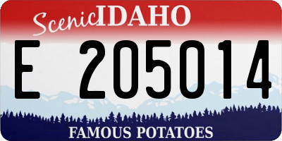 ID license plate E205014
