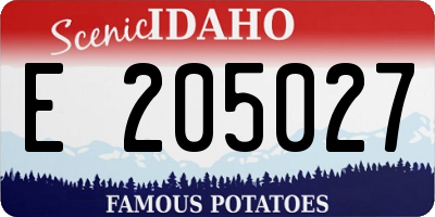ID license plate E205027
