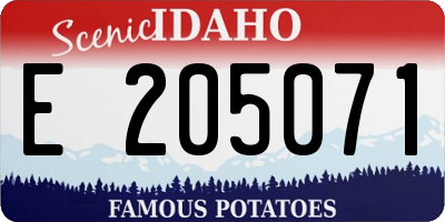 ID license plate E205071