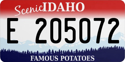 ID license plate E205072