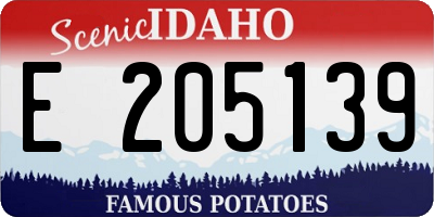ID license plate E205139