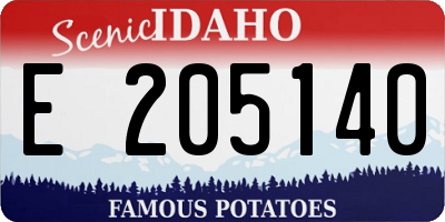 ID license plate E205140