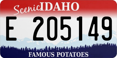 ID license plate E205149