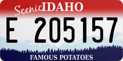 ID license plate E205157