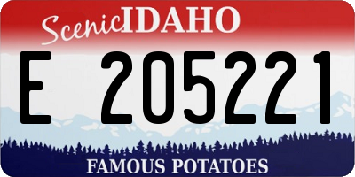 ID license plate E205221