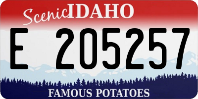 ID license plate E205257