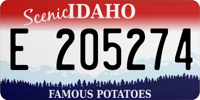 ID license plate E205274