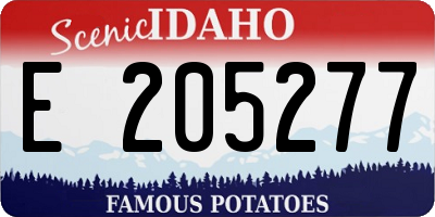 ID license plate E205277