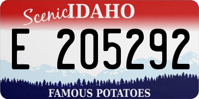 ID license plate E205292