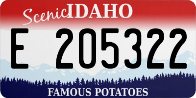 ID license plate E205322
